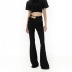 solid color tied rope waistless bell-bottoms NSXDX117979