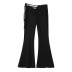solid color tied rope waistless bell-bottoms NSXDX117979