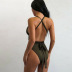 Sleeveless Slim deep v backless lace-up Solid Color jumpsuit NSJLL118001