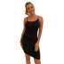 sling backless slim solid color dress NSJLL118005