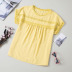 buttons solid color Round Neck Short Sleeve top NSSI118036