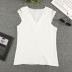 v-neck stitching solid color lace vest NSSI118048