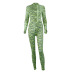 printing tight long-sleeved one-piece top and pants suit NSJYF118060