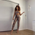 Sling Backless lace-up Hollow Snake Print Jumpsuit NSJYF118061