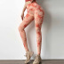 Pantalones de yoga con estampado de teñido anudado ajustados y elásticos que levantan la cadera NSYSM123948