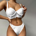 Lace see-through print sling wrap chest high waist underwear set NSYKD123956