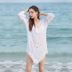 long sleeve loose hollow solid color beach outdoor cover-up NSFH123959