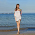 hand hook stitching mid-sleeve loose beach sun protection cover-up NSFH123960