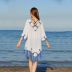 hand hook stitching fringed mid-sleeve loose beach outdoor cover-up NSFH123964