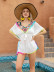 hand hook short sleeve loose color matching Perspective beach outdoor cover-up NSFH123965