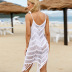 Sling Fringe slim solid color Crochet Knitted beach outdoor cover-up NSFH123969