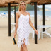 Sling Fringe slim solid color Crochet Knitted beach outdoor cover-up NSFH123969