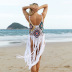 sling backless escotado borla crochet beach cover-up NSFH123970
