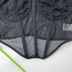 sling fishbone sloping shoulder solid color lace see-through vest NSFH123979