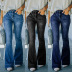 elastic mid-waist slim flared jeans NSJRM123997