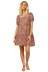 square neck short-sleeved elastic loose floral dress NSJRM123998