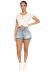 shorts de mezclilla delgados con pernera recta y cintura media NSJRM123999