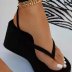 thick-soled Clipped toe chain straps wedge heel sandals NSHYR124004
