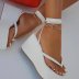 thick-soled Clipped toe chain straps wedge heel sandals NSHYR124004