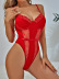 solid color velvet embroidery see-through with underwire one-piece underwear NSSSW124046