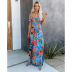 multicolor printed pleated off-the-shoulder slit dress NSOYL124063