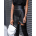 solid color zipper PU leather skirt NSOYL124081