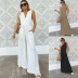 solid color loose lace-up sleeveless jumpsuit NSOYL124082
