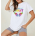Letter Wings Print Loose short sleeve T-Shirt NSYAY125672