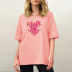 Camiseta holgada de manga corta con estampado de letras en 3D NSYAY125671