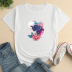 Butterfly Cat Print Loose short sleeve T-Shirt NSYAY125669