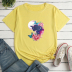 Butterfly Cat Print Loose short sleeve T-Shirt NSYAY125669