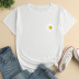 Small chrysanthemum print loose short sleeve T-shirt NSYAY126907