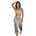 solid color bronzing camisole and pants two-piece set NSFFE125926