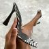 square head transparent one-word belt high-heeled slippers NSZLX125940