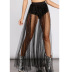bronzing large swing high waist solid color see-through skirt NSHPH125944