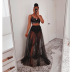 bronzing large swing high waist solid color see-through skirt NSHPH125944