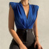 V-neck sleeveless slim solid color jumpsuit NSFD125952
