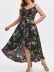 plus size sling irregular hem slim flower print dress NSCX126009