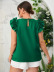 plus size solid color ruffles slim round neck tops NSCX126020