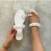 Clipped toe one-word belt solid color flat slippers NSCRX126030