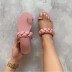 Clipped toe one-word belt solid color flat slippers NSCRX126030