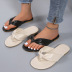open toe solid color pu leather flip-flops slippers NSCRX126033