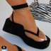 chain strappy Clipped toe wedge sandals NSCRX126037