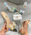 pointed toe PVC bow rhinestone stiletto sandals NSSO126071