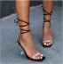 transparent one-word belt square toe cross strap stiletto sandals NSSO126073
