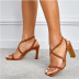 square toe elastic one-word belt high heel sandals NSSO126076