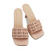 square toe woven rhinestone one-word belt high-heeled slippers NSSO126078