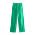 Jeans de cintura alta rectos con bolsillos delgados de color sólido NSAM126111