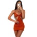 solid color backless sling bandage knitted dress NSGBH126163