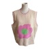 Flower embroidery Round Neck Sleeveless Knitted Vest NSSX126239